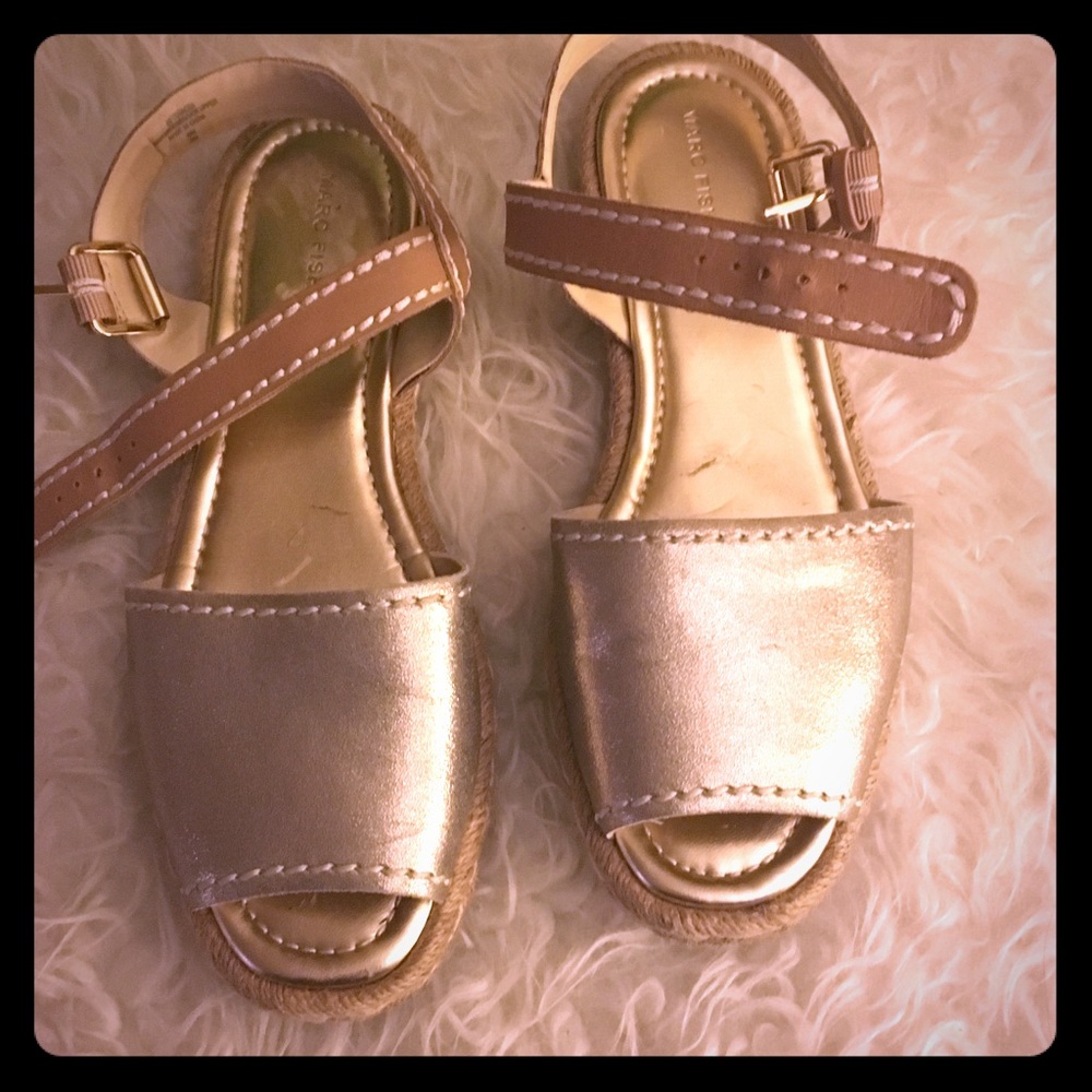 Metallic espaldille sandals